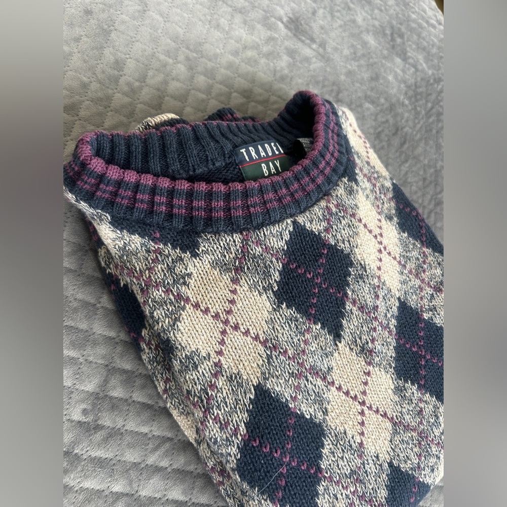 Vintage Argyle Knit Sweater – Cozy Ironic Dad-Core!